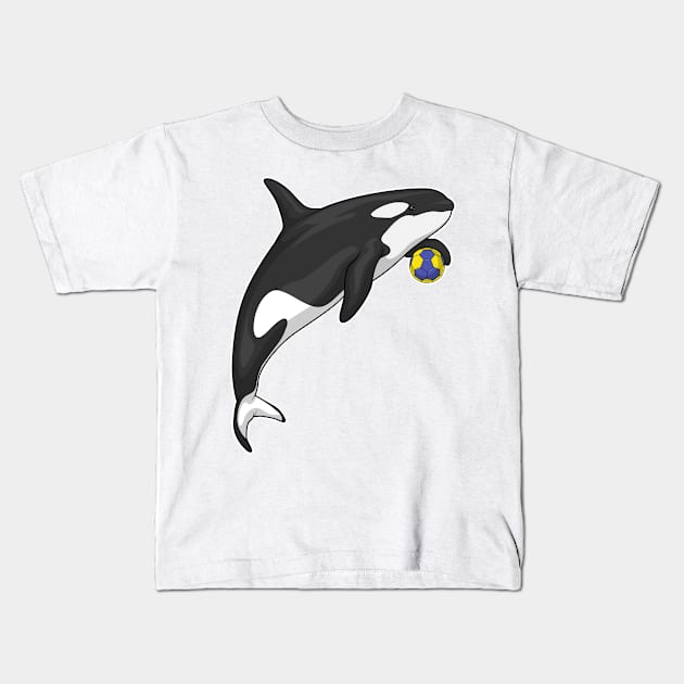 Orca Handball player Handball Kids T-Shirt by Markus Schnabel